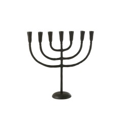 MENORAH CANDLEHOLDER METAL BLACK 55 - CANDLE HOLDERS, CANDLES